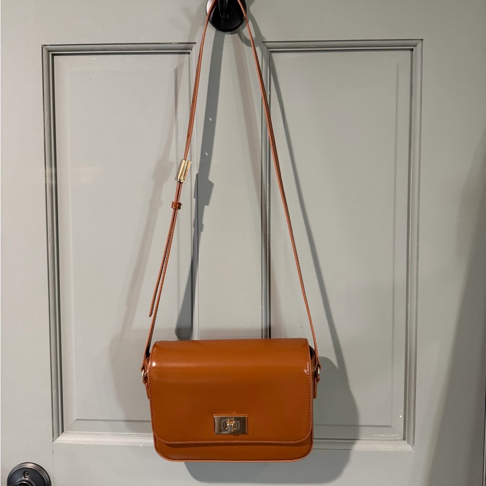 J Crew  Edie Italian Leather Crossbody Bag Brown